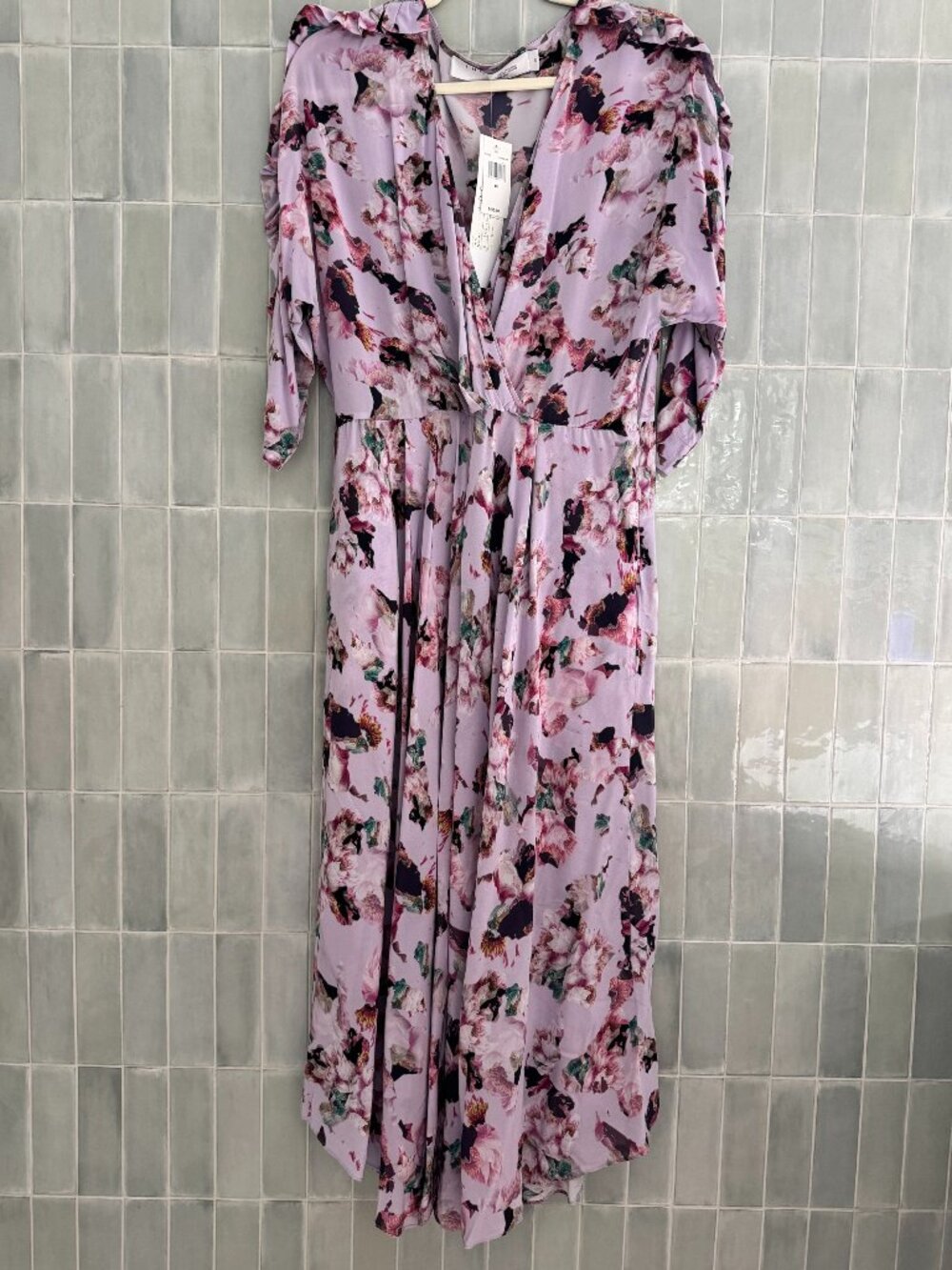 Iro Floral Midi Dress With Ruffle Detail - New With Tags